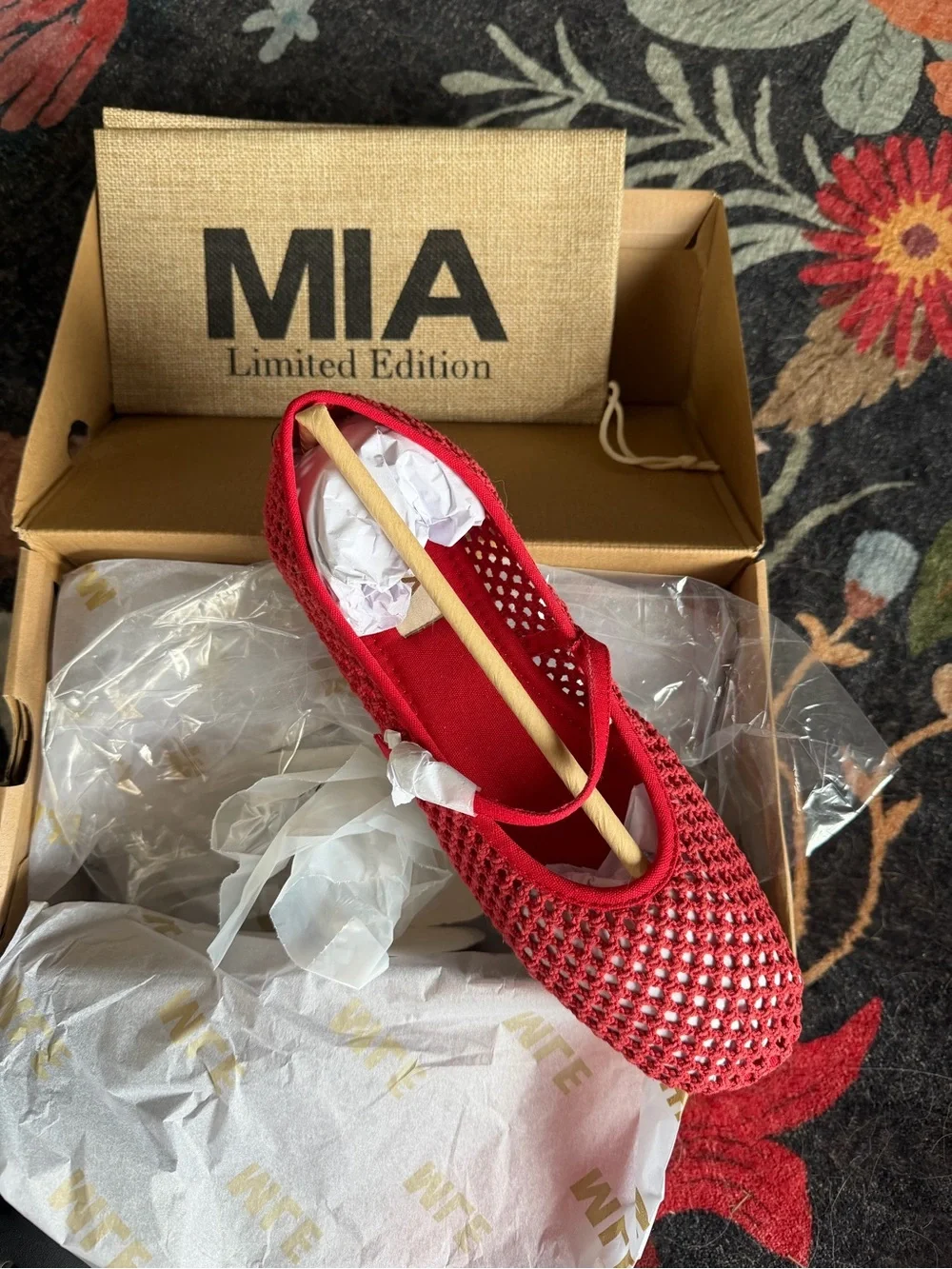 New!!! MIA Red size 9.5 Crochet Slip-On Ballet Flat